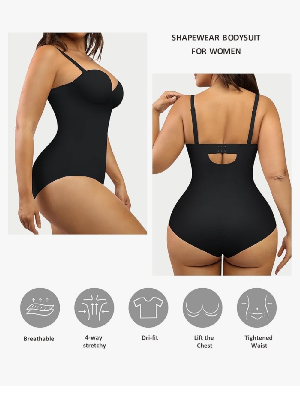 Feeling Girl Sculpting Black Bustier Bodysuit - NWT - Picture 4 of 9